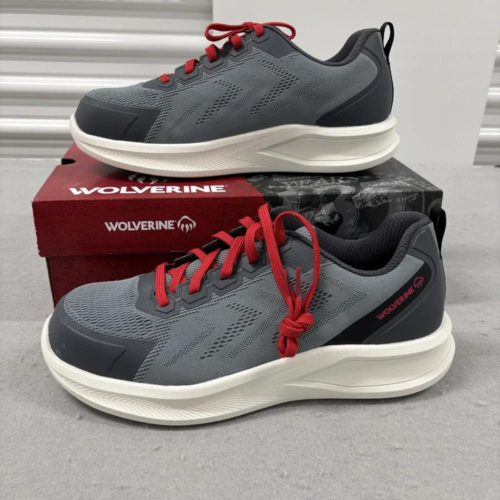 Wolverine Bolt Knit DSPRG Shoes Mens Size 11 EW Grey Red Work CarbonMAX Toe